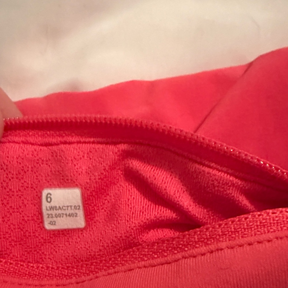 Lululemon Athletica Side Pleat Bright Coral Hot Pink Tennis Skirt - Picture 7 of 7